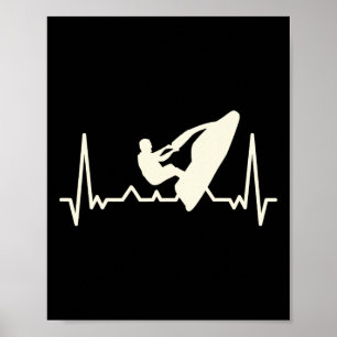 Jet Skiing Lover I Heartbeat Jet Skiing Poster
