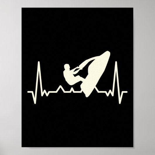 Jet Skiing Lover I Heartbeat Jet Skiing Poster (Vorne)