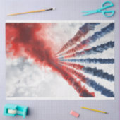 Jet Smoke Trails Red White Blue Decoupage Seidenpapier (Basteln)