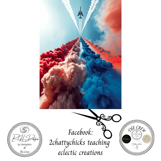 Jet Smoke Trails Red White Blue Decoupage Seidenpapier