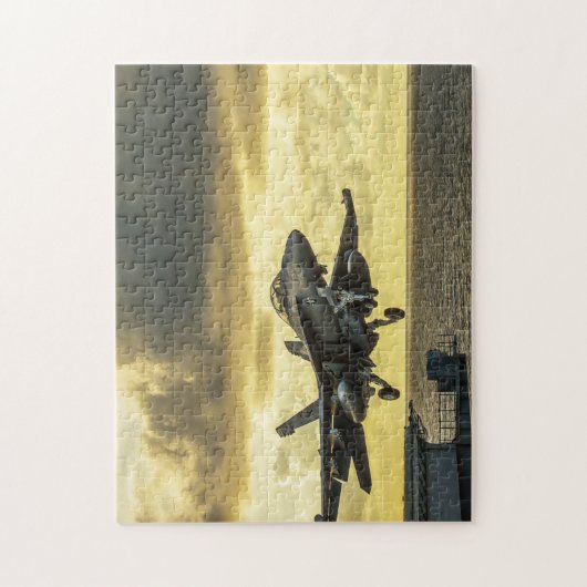 Jet startet militärisches Jigsaw Puzzle (Vertikal)