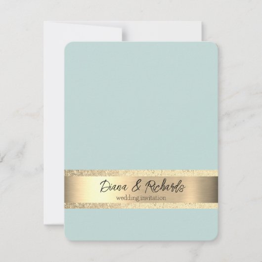Jet Stream Gold Foil Rustikale Hochzeit Einladung (Vorderseite)