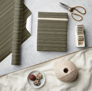 Jet Stream Streifen Olivgrün Geschenkpapier