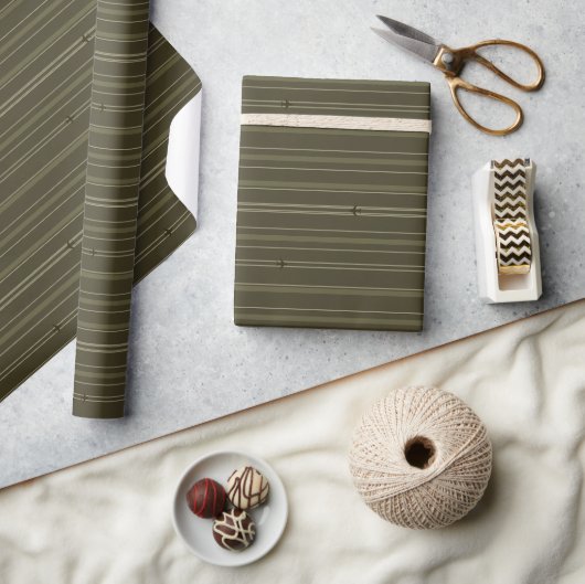 Jet Stream Streifen Olivgrün Geschenkpapier (Kunsthandwerk)