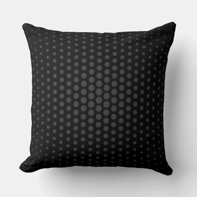 Jet Techno Dots Modern Black Kissen (Vorderseite)
