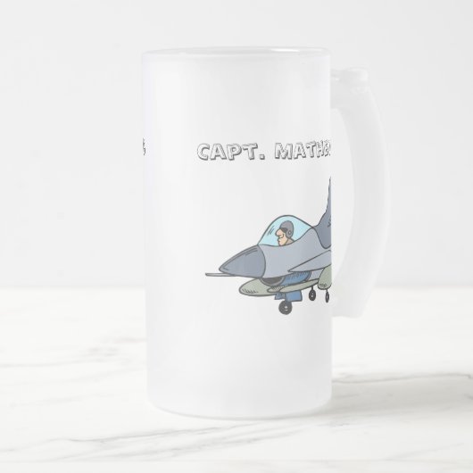 Jet und Pilot Mattglas Bierglas (VorderseiteRechts)