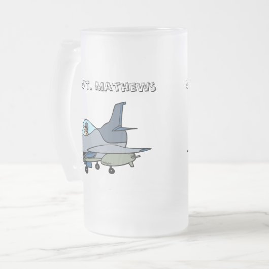 Jet und Pilot Mattglas Bierglas (Vorderseite Links)