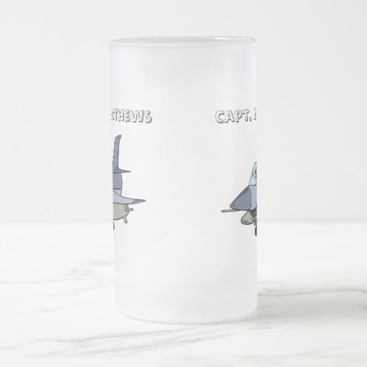 Jet und Pilot Mattglas Bierglas (Mittel)