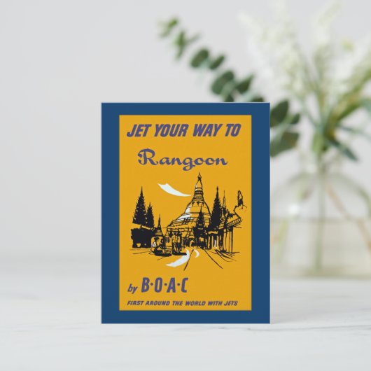 Jet Your Way to Rangoon Postkarte (Stehend Vorderseite)