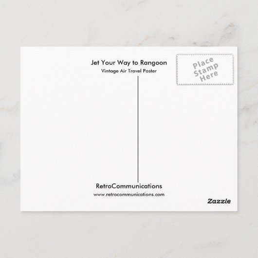 Jet Your Way to Rangoon Postkarte (Rückseite)