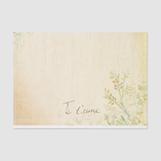 'Jet'aime' - Französische Vintage Viktorianische B Seidenpapier (Vorderseite)