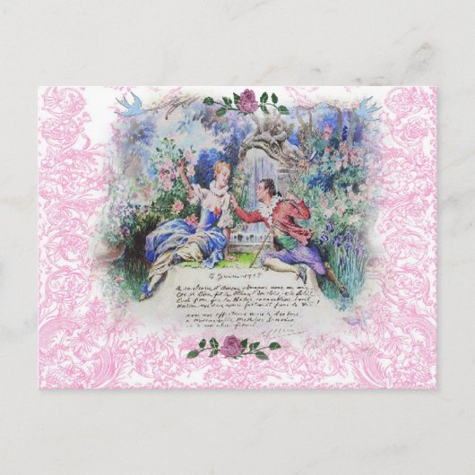 Je'Taime Marie Antoinette French Valentine Feiertagspostkarte (Vorderseite)