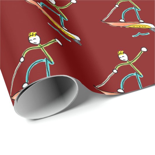 Jetboard Stickman Geschenkpapier (Rolleneckpunkt)