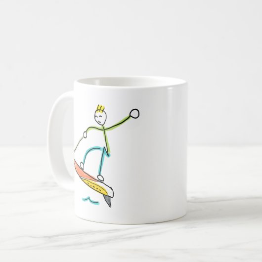 Jetboard Stickman Kaffeetasse (Vorderseite Links)