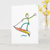 Jetboard Stickman Karte (Gelbe Blume)