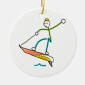 Jetboard Stickman Keramik Ornament (Vorne)