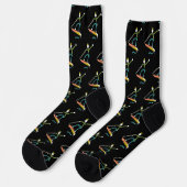 Jetboard-Strichmännchen Socken (Linkes Detail)
