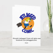 Jetlagged Comic-Gruß-Karte--Ausbildung Karte (Rückseite)