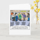 Jetlagged Comic-Gruß-Karte--Toiletten Karte (Gelbe Blume)