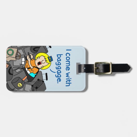 Jetlagged Comic | komme ich mit Gepäckanhänger (Vorderseite horizontal)