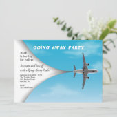 Jetliner Going Away Party Einladung (Stehend Vorderseite)