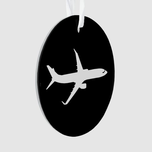 JetLiner White Silhouette Fliegen Ornament (Vorderseite)