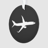 JetLiner White Silhouette Fliegen Ornament (Vorderseite)
