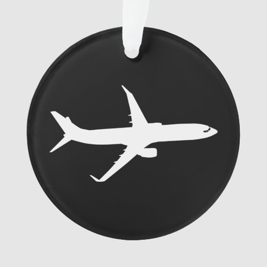 JetLiner White Silhouette Fliegen Ornament (Vorderseite)