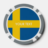 Jetons unter der personalisierten schwedischen Fla Pokerchips (Rückseite)