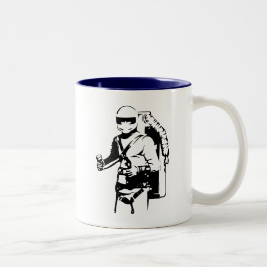 Jetpack Pilot Zweifarbige Tasse (Rechts)