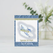 Jetplane-Party Einladung (Stehend Vorderseite)