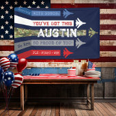 Jets der militärischen Luftwaffe gehen weg vom Par Banner