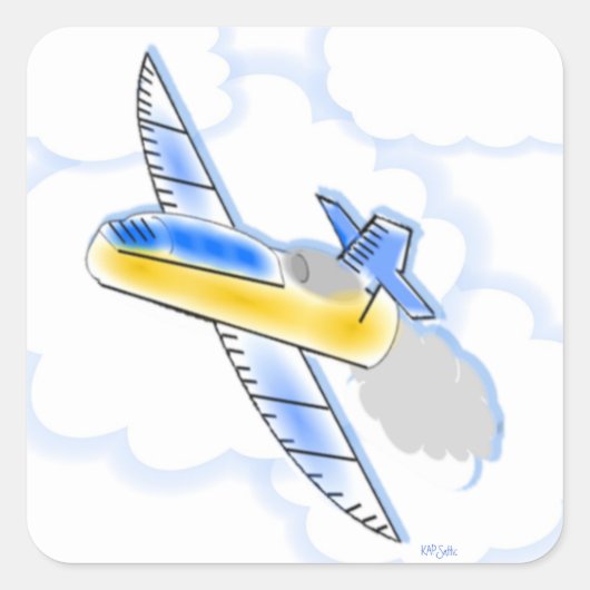 Jets Flugzeuge, die Flugzeug von Fahrzeugen fliege Quadratischer Aufkleber (Vorderseite)