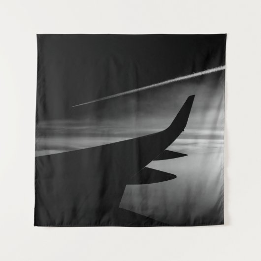 Jets in Schwarz und Weiß Wandteppich (Vorderseite (Horizontal))