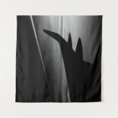 Jets in Schwarz und Weiß Wandteppich (Vorderseite)