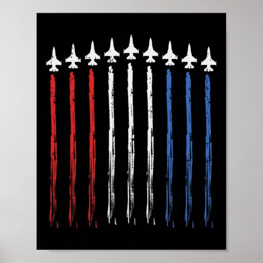Jets US American Flag Independence 4. Juli Pat Poster (Vorne)