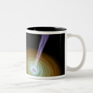 Jets von materiellem heraus schießen zweifarbige tasse