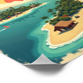 Jetset to Paradise – Vintage 60s Tropical Flight Poster (Ecke)