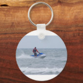 Jetski am Strand Schlüsselanhänger (Vorderseite)