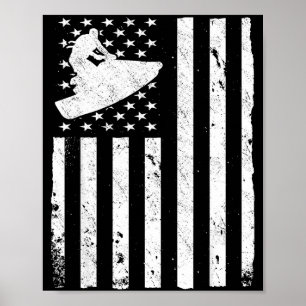 Jetski amerikanische USA-Flagge Jetski  Poster