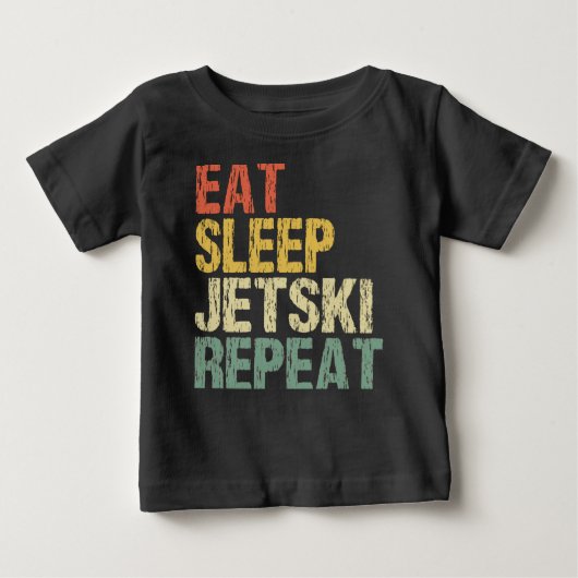Jetski Eat Sleep Repeat Retro Style Funny Baby T-shirt (Vorderseite)