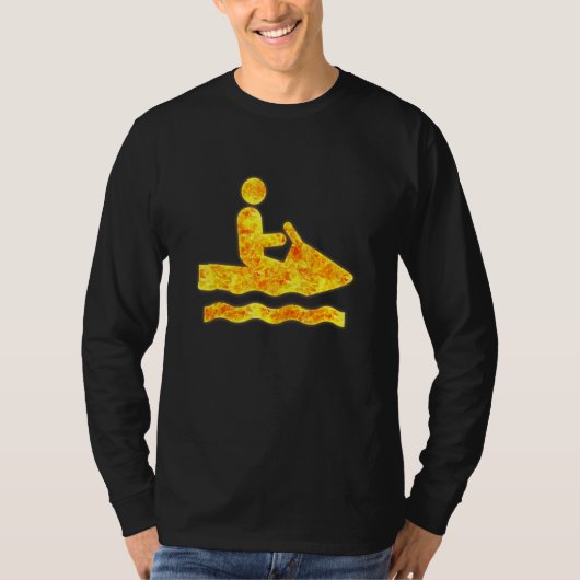 Jetski Jet Ski Surffeuer Flammen brennen T-Shirt (Vorderseite)
