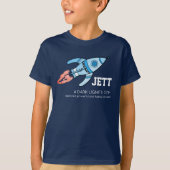Jett Name bedeutet Blue Rocket Gracket Jugem T-Shirt (Vorderseite)