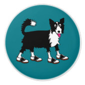 Jett the Border Collie Keramikknauf (Vorderseite)