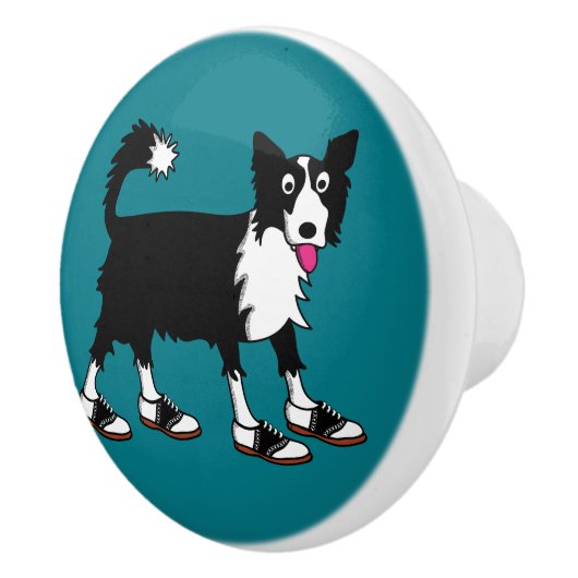 Jett the Border Collie Keramikknauf (Rechts)