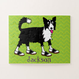 Jett the Border Collie Kids Personalisiert Puzzle
