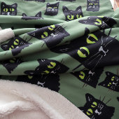 Jetterson Black Cat Eyes Halloween Fall Sherpadecke