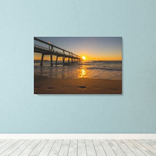 Jetty at Sunrise - Wrapped Canvas Leinwanddruck (Insitu (Holzboden))