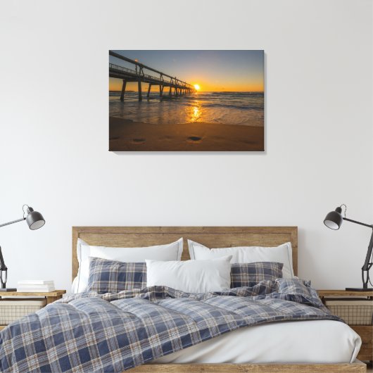 Jetty at Sunrise - Wrapped Canvas Leinwanddruck (Insitu (Schlafzimmer))