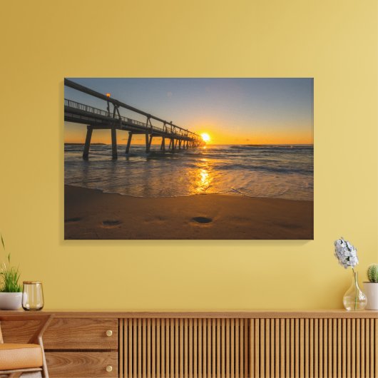 Jetty at Sunrise - Wrapped Canvas Leinwanddruck (Insitu (Wohnzimmer))